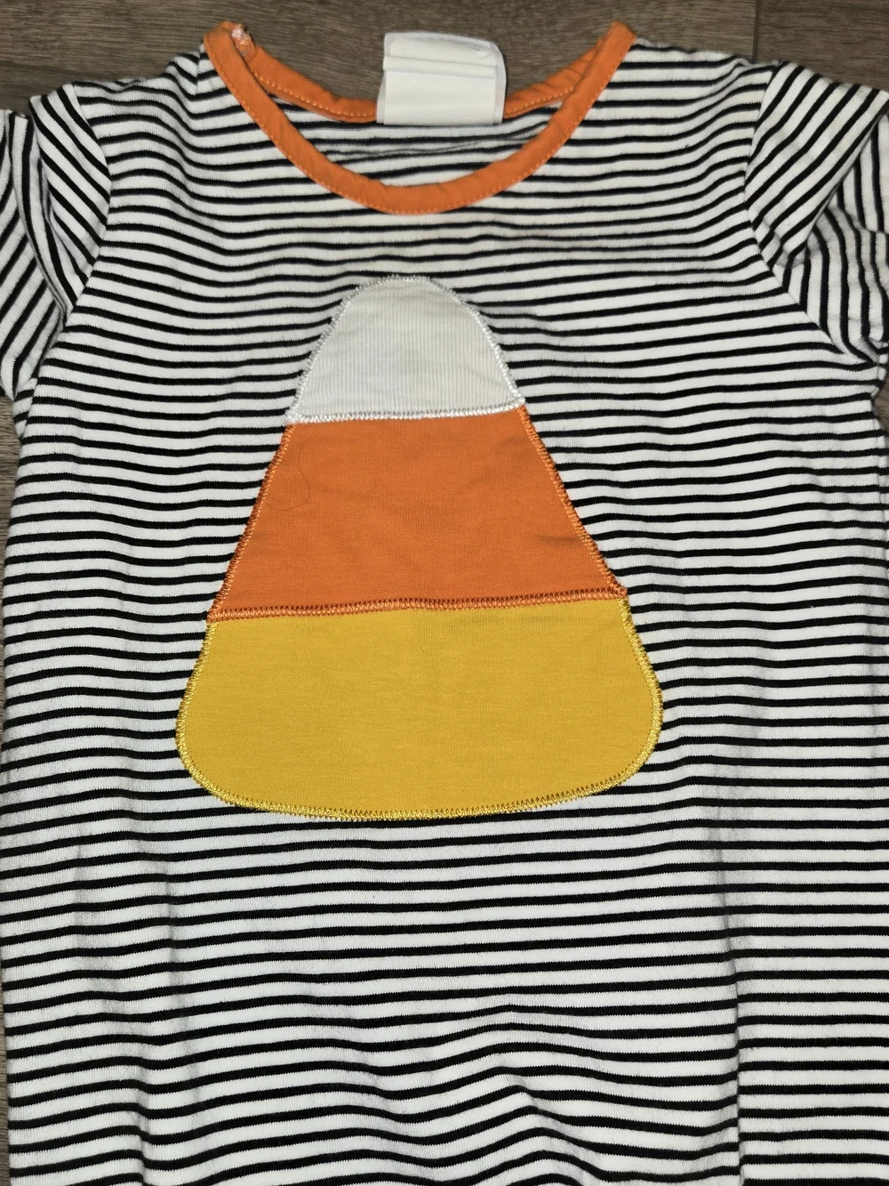 Infant One-Piece with Candy Corn Applique -